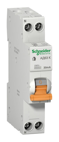 Дифавтомат Schneider Electric АД63 2P 32А (C) 4.5кА 30мА (AC)
