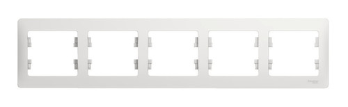 Рамка 5 постов Schneider Electric GLOSSA, горизонтальная, белый