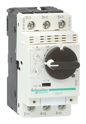 Силовой автомат для защиты двигателя Schneider Electric TeSys GV2 0.16А 3P, термомагнитный расцепитель