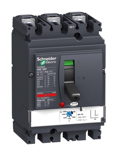 Силовой автомат Schneider Electric Compact NSX 100, MA, 36кА, 3P, 6.3А