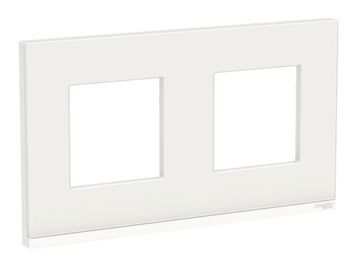Рамка 2 поста Schneider Electric UNICA PURE, горизонтальная, белое стекло, белая