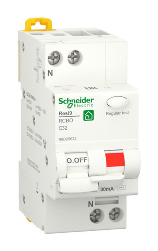 Дифавтомат Schneider Electric Resi9 1P+N 32А ( C ) 6 кА, 30 мА ( AC ), R9D25632