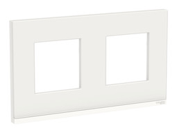 Рамка 2 поста UNICA PURE, горизонтальная, белое стекло, белая